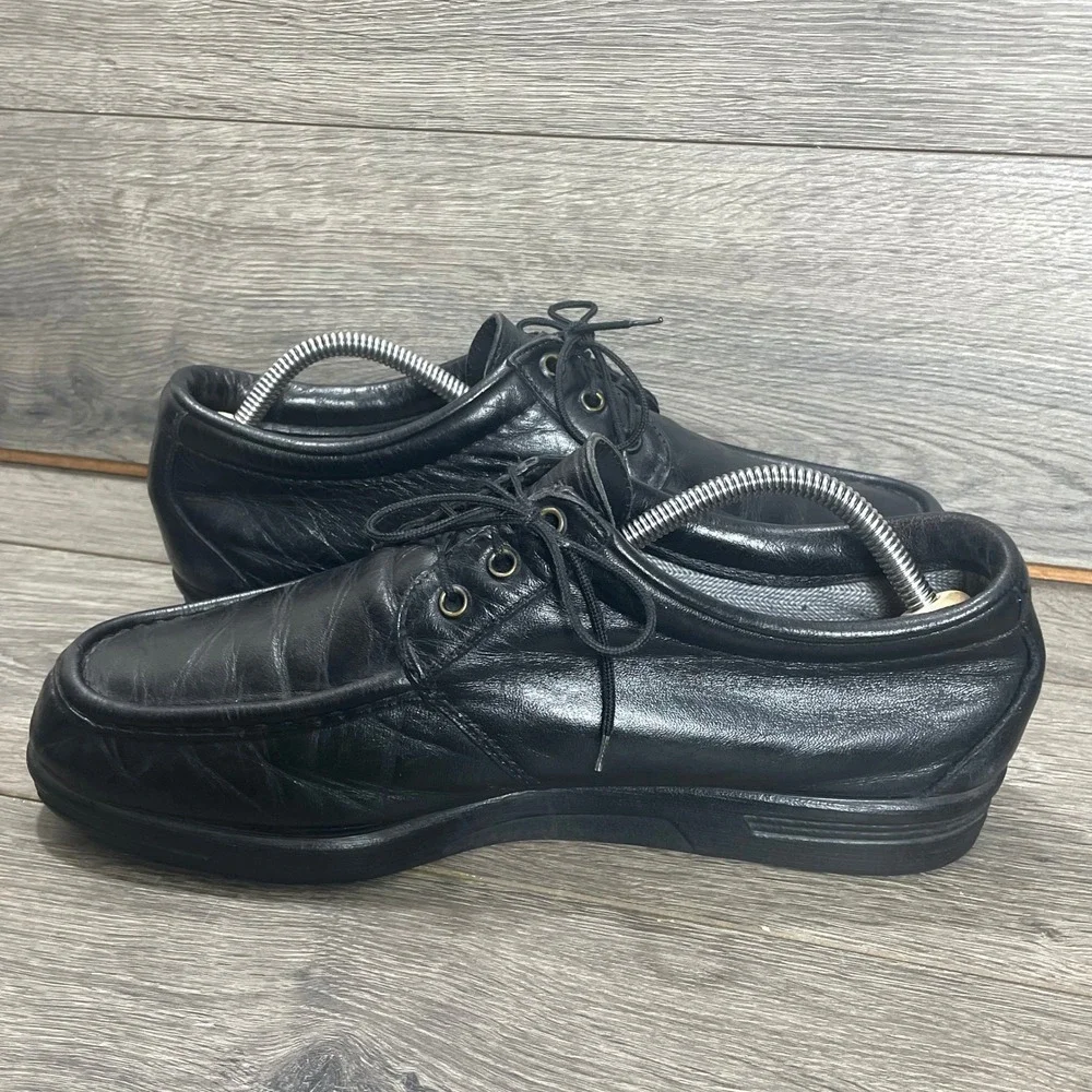 Vintage Red Wing Shoes Oxford Mens 11 D Black Moc Toe Leather Workwear USA Soft
